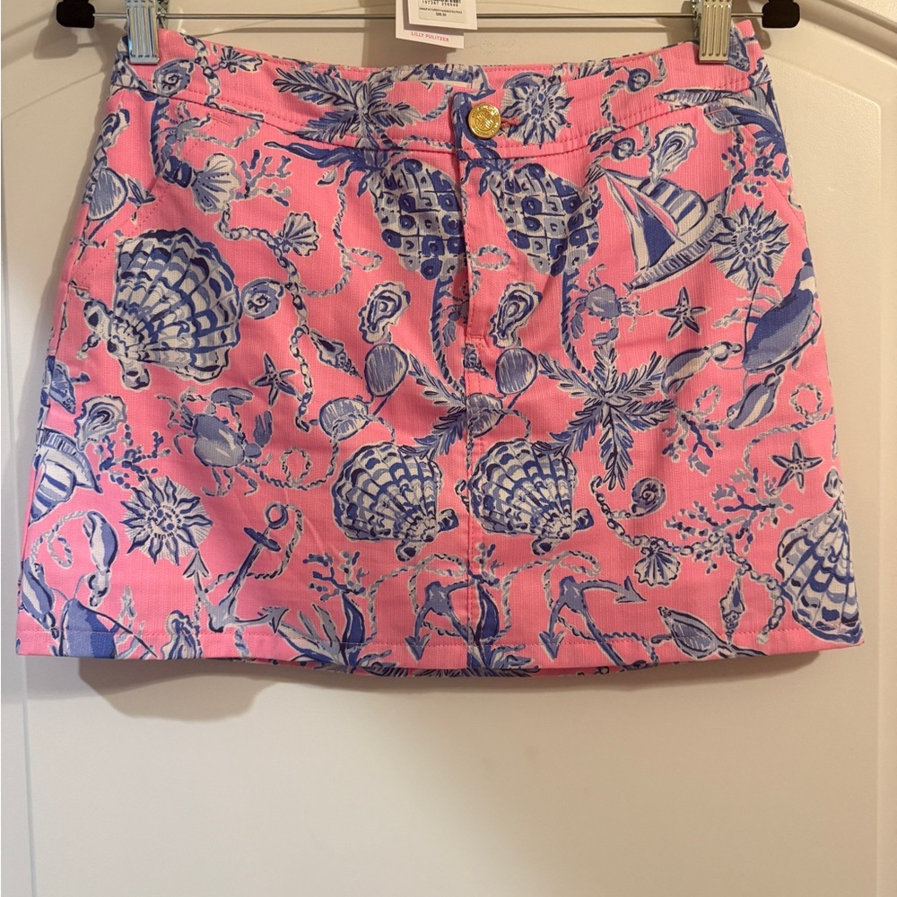 Lilly Pulitzer Colette Mini Skort in Rousseau Pink Barefoot Beachcombers